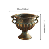 Antique Iron Planter Rustic Antique Metal Planter Ornate Handles Home Decor for Balcony