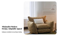 Plush Single-Seater Sofa Modern Minimalist Design Oversized Upholstered Armchair Luxurious Comfort Removable Padding Cover