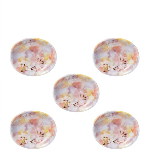 Mino Ware Ceramic Plate Set, 9.9-inch Sakura Tokusa