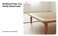 Headboardless Slat Bed Frame Modern Minimalist Design Bedroom Furniture Nordic design Mattress Foundation for Minimalists, Renters, Guest Room