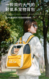 Portable Cat Carrier Backpack with Fleece Lining for Cats and Rabbits