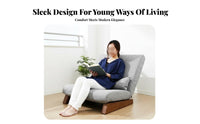 Reclining Floor Lounger Ergonomic Design Adjustable Woven Mat Recliner with Ottoman Armless Removable Cover for Students