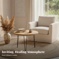 Three-Legged Round End Table Wabi-Sabi design Household Furniture Minimalist Design child-safe Rounded Edges for Small Spaces