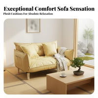 Armless Low Sofa synthetic Fabric Upholstery Lounge Seat Modern Minimalist design Thickly Padded for Students, Teenagers