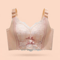Full Coverage Bra with Six Hook Back Closure for Plus Size and Large Bust, Breathable Support with Lace Nylon for Everyday Wear