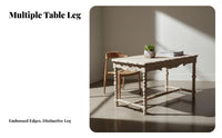 prepared to Finish Carved Leg Dining Table Rustic Country design Unfinished Carved Leg Table Vintage Design Household Furniture Ornate Carvings for DIY hobbyists, Apartment Dwellers, Homeowners, Kitchen, Restaurant, Bistro, Home