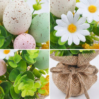Easter Egg Floral Arrangement Easter Egg Tree Easy to Maintain , Colorful Twig Tree Easter Table Decorations with Eggs Fake Flower Bouquet for Home, Farmhouse