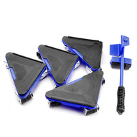 5-Piece Iron Triangular Furniture Mover with Swivel Casters Portable Heavy Item Moving Tool