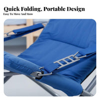 Adjustable Padded Recliner Foldable Lounge Chair Sturdy Frame for Home, Students