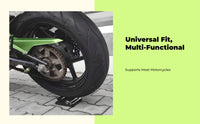 Motorcycle Tire Stand, 360° Rotating Maintenance Tool, Universal Wheel Cleaning Holder, Steel Construction
