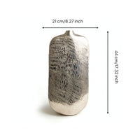 Decorative Vase Silver Tabletop Vase Textured Ornament for Dining Table