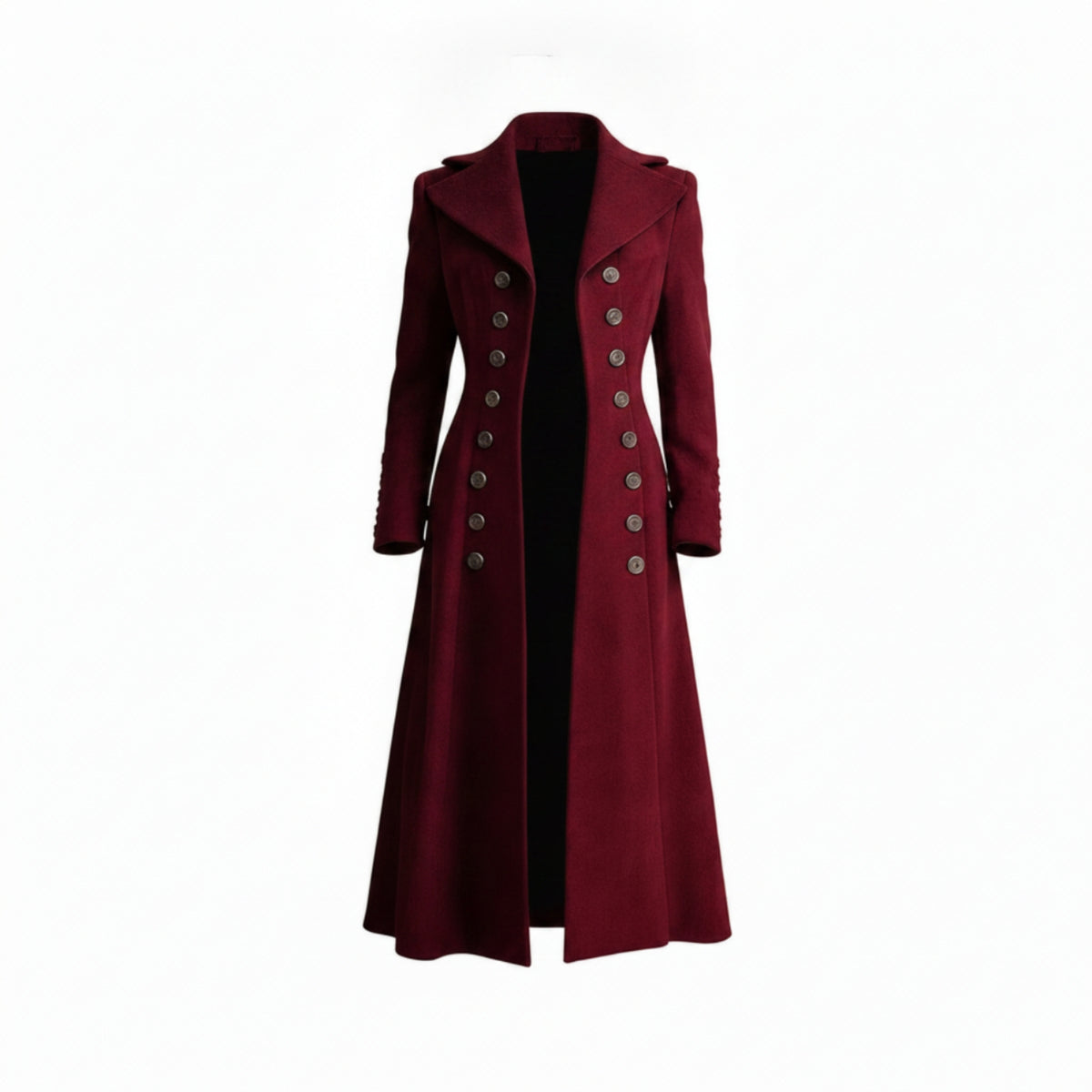 Double-Breasted Coat Tailored Long Coat Fit Overcoat for