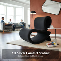 endless Loop Armchair Sculptural shape Accent Chair Flowing Lines Modern Stylish Design for Homeowners, Living Room