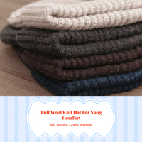 Knit Hat, Wool, Thick, Breathable, For Cycling, Hiking