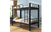 Metal Bunk Bed Space-Saving Bunk Bed with Ladder Matte Black Furniture for Students, Roommates, Dormitory, Shared Bedroom, Hostel