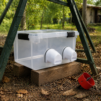 4 Port Automatic Chicken Feeders, Rainproof Duck Feeder for Backyard Chickens UK Material Pigeon Feeder Kit