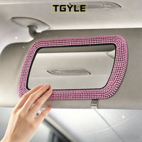 Car Sun Visor Mirror with Rhinestones, HD Multi-functional Makeup Mirror