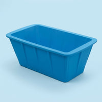 Baby Food and Ice Bath Tray for Home Bar, Food Grade Silicone Big Ice Tray with Easy Release, Large Rectangular Cube Tray, Giant Trays in Blue