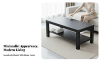 Two-Tier Rectangular Table Modern Minimalist Aesthetic 2-Tier Rectangular Table Double-Layer Layout for Home Use Room Furniture for Office Workers