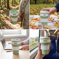 Collapsible Silicone Travel Cup with Carabiner - Portable and Reusable