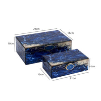 2 Pieces Jewelry Box with Hinged Lid Decorative Velvet Lined Jewelry Box Sturdy Display Case for Vanity