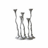 Cast Aluminum Candle Holder Sculptural Metal Candelabra Tabletop