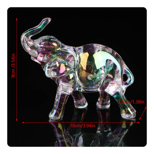Iridescent Acrylic Elephant Figurine Sparkle Home Decor Collectible