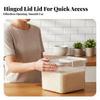 Moisture-Proof Rice Storage Container Flip-Top Lid Large Rice Container Stackable Design for Kitchen