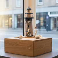 Coastal Style Lighthouse Statue Handcrafted Retro Lighthouse Model House Decoration for Office