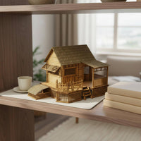 Chinese Design House Model Decorative Miniature Building for Display Shelf, Desk