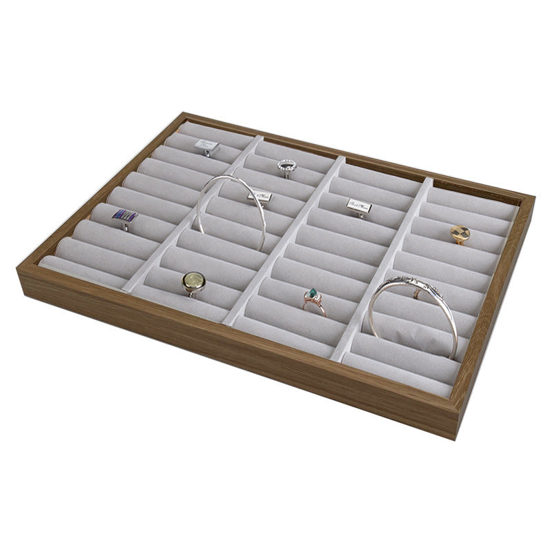 Black Walnut Wood Bracelet and Ring Display Tray for Jewelry Retail