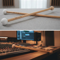 2 Pieces Soft doubleEnded Mallet Long-Lasting Percussion Mallet with Wooden Handle Lightweight Drum Stick with Felt Head Even for Drummers, Performance, Rehearsal