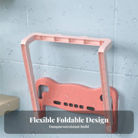 DrillDrillless Installation Foldable Basin Hanger Space-Saving Fold-Away Wall Mount Multi-Purpose Use Bathroom Organizer Strong Load-Bearing for Apartment Dwellers, Homeowners, Small Areas, Dorm Room, Kitchen, Bedroom