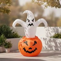 Glowing Ghost Inflatable with Pumpkin Lantern Inflate Inflatable Ghost with Pumpkin LED-Lit Halloween Decoration with Light Festive for Porch
