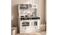 Wooden Play Kitchen Child-Friendly Kitchen Pretend Play Set with Oven for Kids, Children, Playroom, Daycare, Bedroom