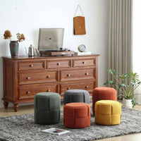 Woven Ottoman Stool Easy to Assemble Round Woven Stool Decorative