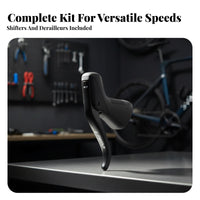 2x10 Speed Derailleur Set Designed for Small Hands Junior Street Bike Gear System 2x10 Transmission Control Set Aluminum Alloy