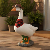 Cowboy Goose Figurine Painted Creature Decor Lightweight for Display