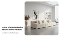 configurable L-Shaped Sofa Minimalist design L-Shaped plush Couch with Ottoman plush fabric Upholstery Sectional Seating for Homeowners, Living Room, Lounge Area