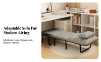 Foldable Design transformable creamy whiteice Nap Chair Multi-Functional Folding Lounger Space-Saving Indoor Seating Padded Seat for Remote Workers, Adults, Students, Small Spaces, Study Room