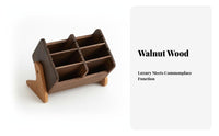 Tiered Wooden Makeup organizer Walnut Finish Vanity Organizer Large Capacity
