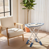 Distressed Folding Table Space-Saving Folding Side Table Foldable for Entryway