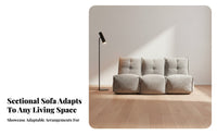 3 Pieces Minimalist Design 3-Seater Bean Bag Sectional stylish design Lowsilhouette Sectional Sofa Comfortable Seating configurable Couch plush relaxation for Apartment Dwellers, Young Adults, Families, Lounge Area, Modern Home, Studio, Bedroom