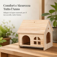 Bird Hideaway House with Pull-Out Tray for Parrots and Small Birds, All Seasons