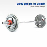 Barbell Set, Large Hole Painted Iron Plates, Home Fitness, Full Body Workout, 1.2m Bar