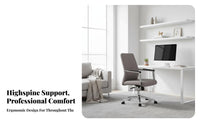 Waist-Highrear Managerial Wheeled Chair Adjustable Height Rotate Seat Modern and Design Tilt Control for Managers, Students
