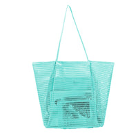 Mesh Beach Bag with Shoulder Strap for Toiletries and Swimwear Storage