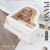 Small Piano Music Box with Rotating Dancing Girl Figurine