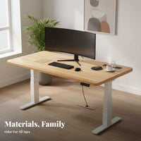 Electric Standing Desk Double Motor Height Adjustable Standing Desk Ergonomic Design Powered Work Table for Professionals, Streamers, Study Room