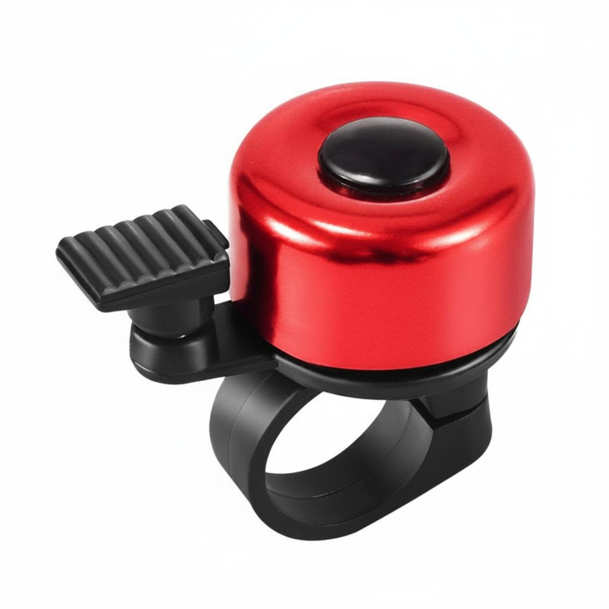 Clamp Mount Compact Bike Bell Metal Dome Handlebar Bell Push Button Bike Accessory Black Finish